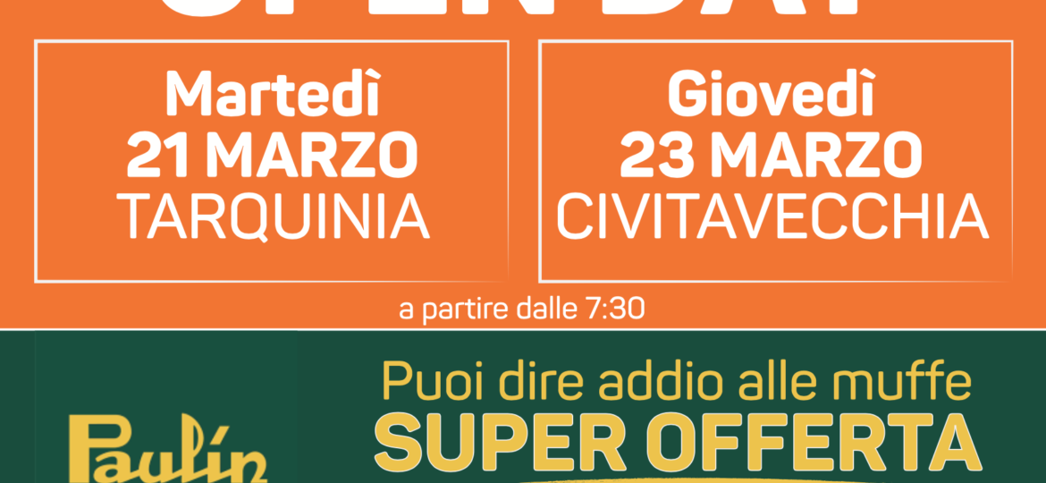 Castra: open day paulin. kit antimuffa in offerta