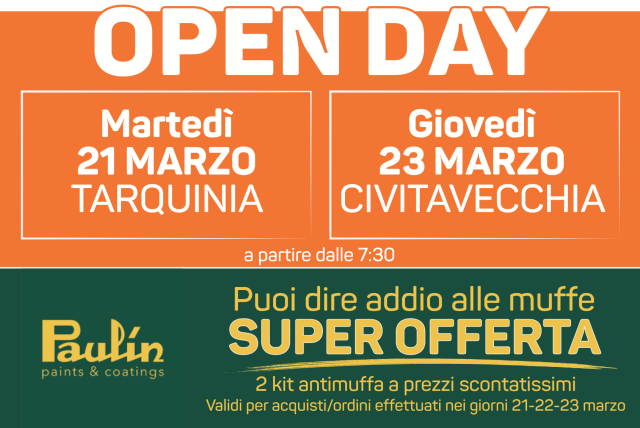 Castra: open day paulin. kit antimuffa in offerta