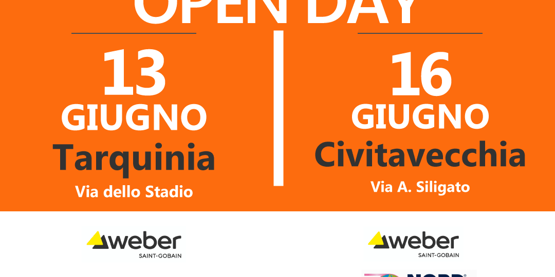 Castra Open Day - Forniture per Edilizia - 13 giugno Tarquinia e 16 giugno Civitavecchia