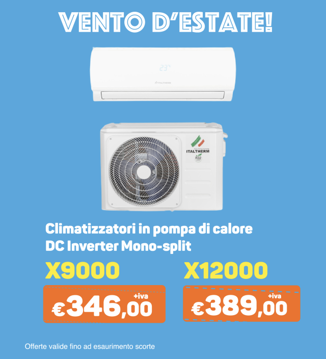 Metti fine al caldo estivo con l'offerta irresistibile sui condizionatori a unità interna ed esterna 9000 e 12000 BTU!